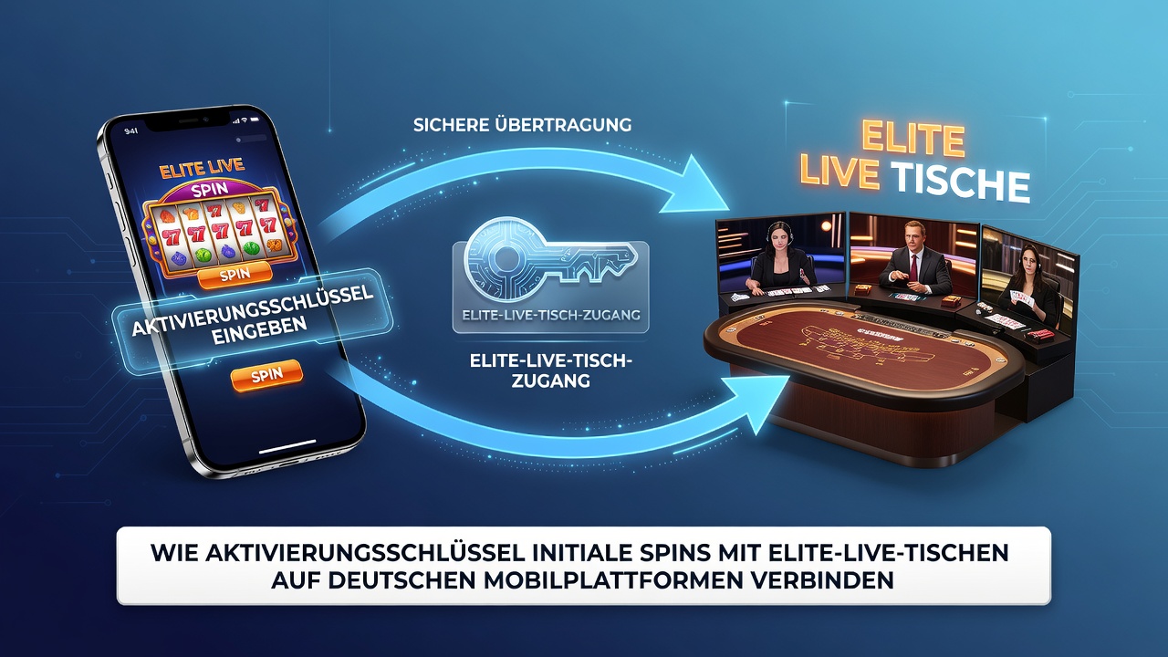 Mobile Live-Tisch-Umgebung mit VIP-Features und Aktivierungselementen auf einem Tablet