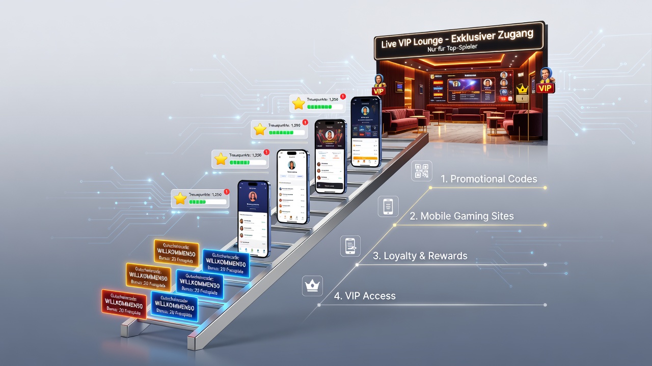 Beispielhafte Darstellung von VIP-Lounges und Live-Dealer-Bereichen auf deutschen Mobilplattformen