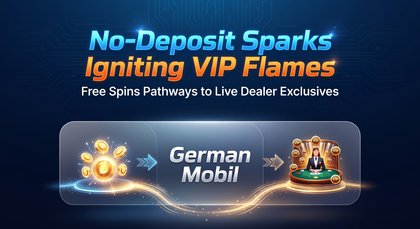 VIP-Live-Dealer-Tisch mit Free-Spins-Icons und Mobile-App-Screenshot, der den Übergang von Slots zu High-Stakes zeigt