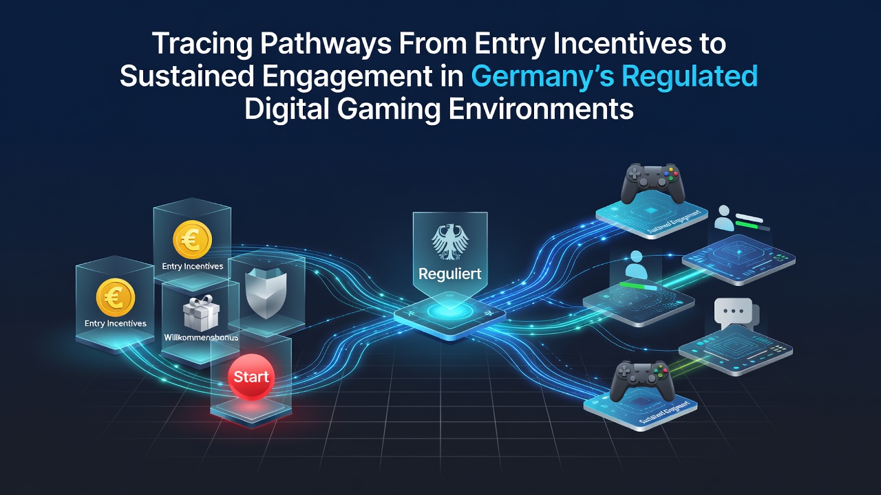Übersicht über Nutzerpfade von Einstiegsanreizen zu anhaltendem Engagement in regulierten deutschen Gaming-Plattformen