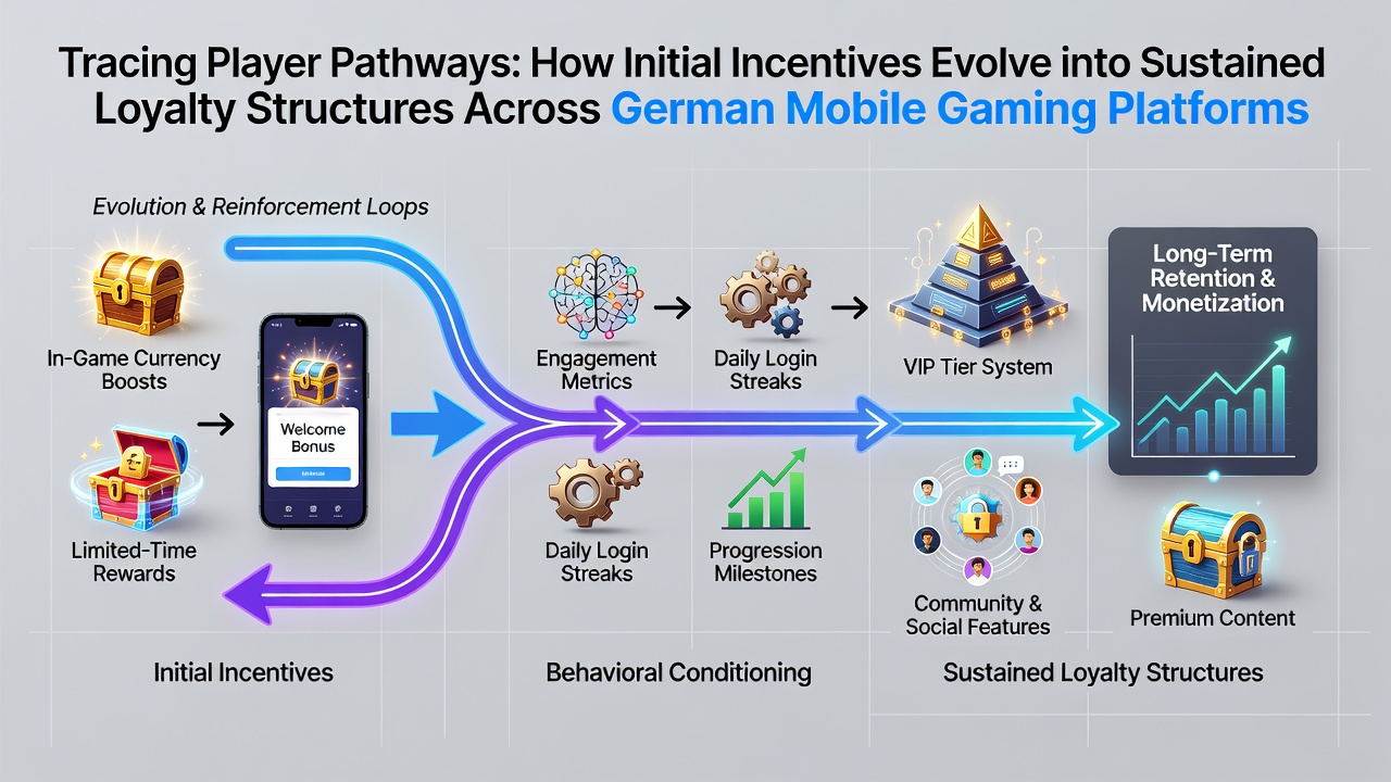 Visualisierung der Spielerpfade von initialen Anreizen zu Loyalitätsstrukturen auf deutschen Mobilplattformen